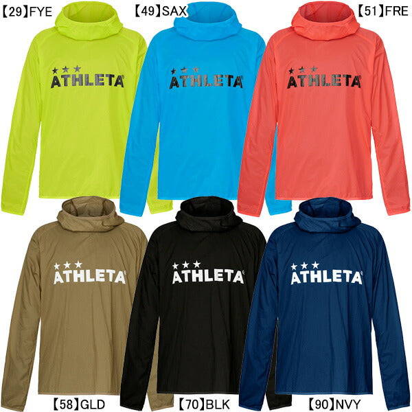 【ネコポス対応可】アスレタATHLETAジュニアライトウィンドシェルプルオーバー02382Jサッカーフットサルピステパーカートレーニングウェア子供用