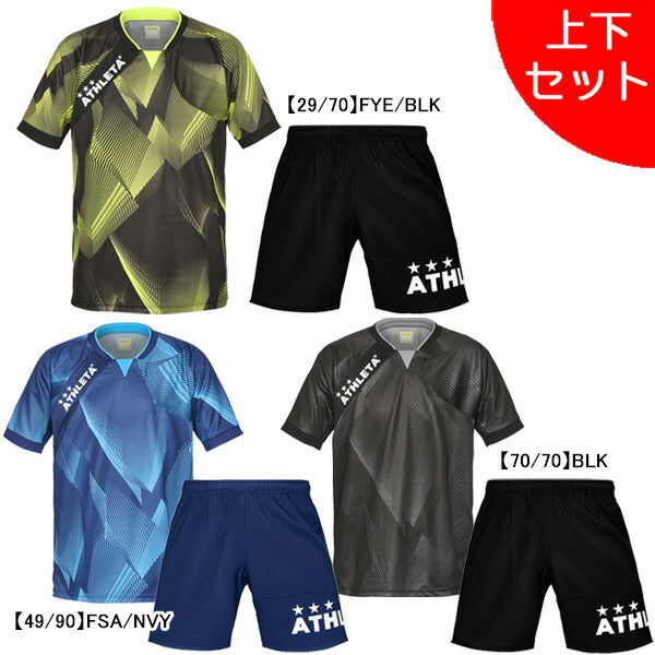 【上下セット】アスレタATHLETAジュニアJrグラフィックプラクティスシャツパンツ26s上下02438J-02437Jサッカーフットサル練習着子供用