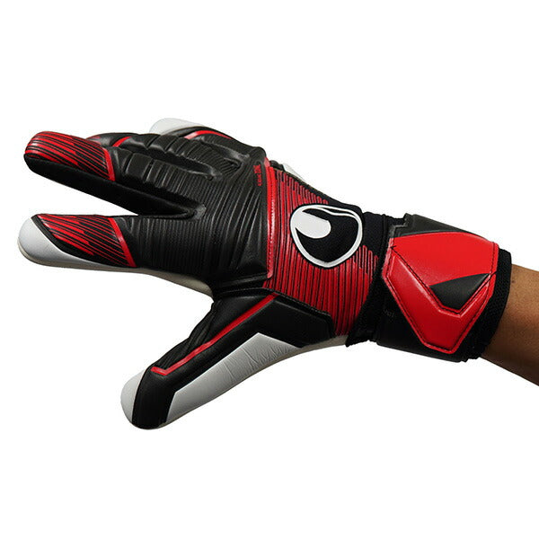 【ショップ限定エントリーでさらに+9倍】ウールシュポルトuhlsportパワーラインスーパーソフトハーフネガティブ1011308-01サッカーキーパーグローブGKグローブブラックレッド