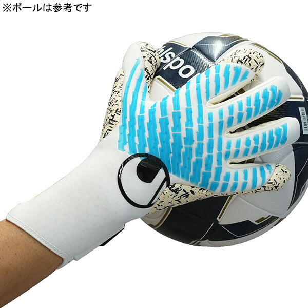 ウールシュポルトuhlsportサイバーテックスーパーグリップ+ハーフネガティブ1011375-01サッカーキーパーグローブGKグローブゴールキーパーホワイト