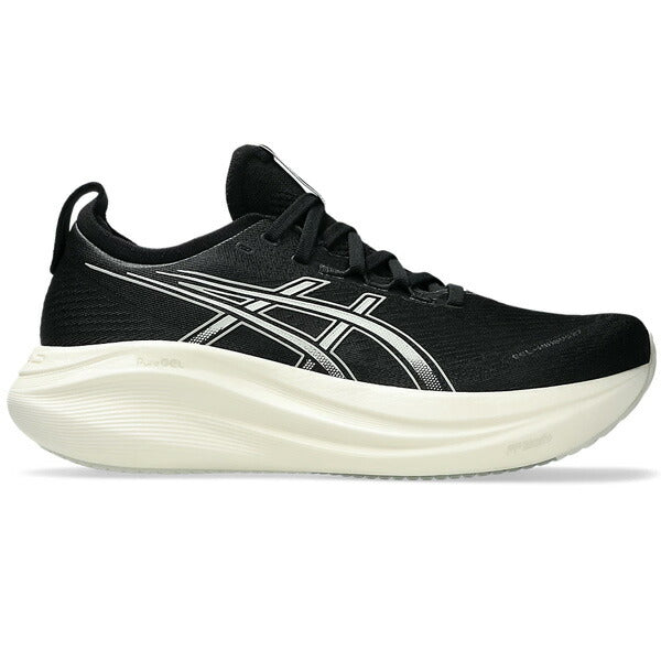 アシックスasicsメンズランニングシューズGEL-NIMBUS27ゲルニンバス27EXTRAWIDE1011B957-002マラソンジョギング厚底ブラック