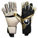 ウールシュポルトuhlsportパワーラインエリートフレックスカットハーフネガティブ1013014-01サッカーGKグローブブラック×ゴールド×ホワイト