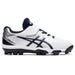 アシックスasics軟式野球ジュニアポイントスパイクスターシャインSマジックテープホワイト×ネイビー1124A008-103