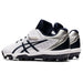 アシックスasics軟式野球ジュニアポイントスパイクスターシャインSマジックテープホワイト×ネイビー1124A008-103