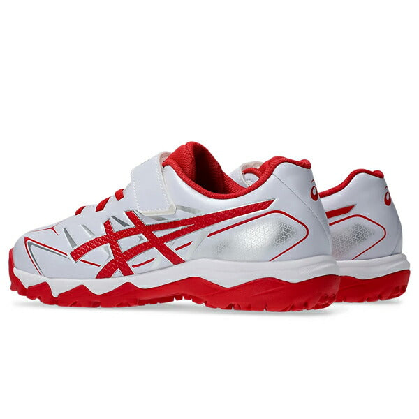 【ショップ限定エントリーでさらに+9倍】アシックスasics野球少年野球ジュニアトレーニングシューズマジックテープホワイトxレッド1124A010-101