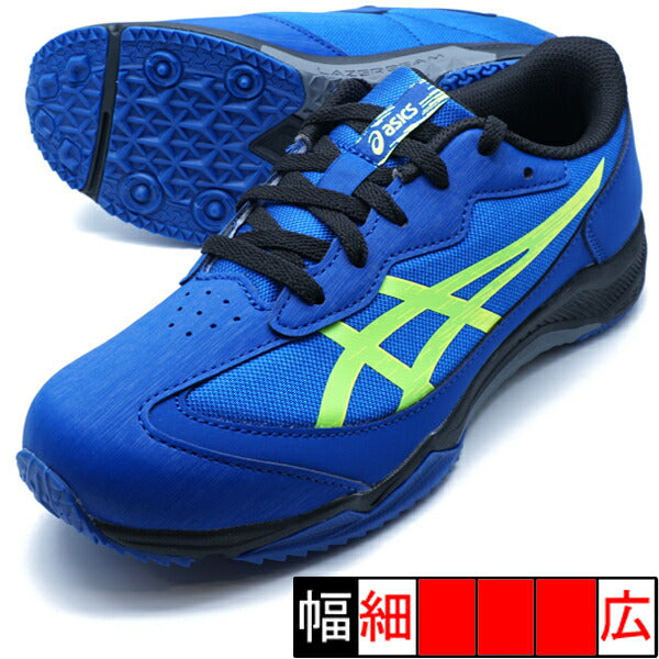 【ショップ限定エントリーでさらに+9倍】【送料無料】LAZERBEAMSJアシックスasics1154A182-401ブルー×ネオングリーンジュニアランニングシューズ
