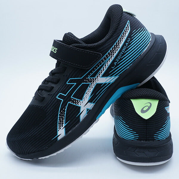 LAZERBEAMRK-MGアシックスasics1154A223-002ブラックブルージュニアランニングシューズベルト