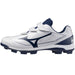 ミズノMIZUNO野球ポイントスパイククッションレボダイアBLTホワイト×ネイビー11GP2526-14ベルクロマジックテープ