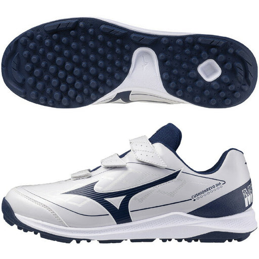 ミズノMIZUNO野球トレーニングシューズクッションレボダイアトレーナーホワイト×ネイビー11GT2525-14ベルクロマジックテープ