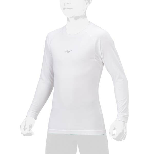 【ネコポス送料無料】野球アンダーシャツジュニアローネック長袖ミズノMIZUNO吸汗速乾ストレッチJr12JAAP50