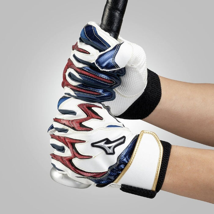 MIZUNOミズノ野球バッティンググローブユニセックスシリコンパワーアークDIレプリカ勝色コレクション両手用1EJEA57401