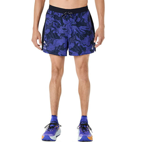 アシックスasicsトレイルランニングショートパンツメンズFUJITRAIL5インチプリントショーツ軽量吸汗速乾スマートフォンポケット2011D526