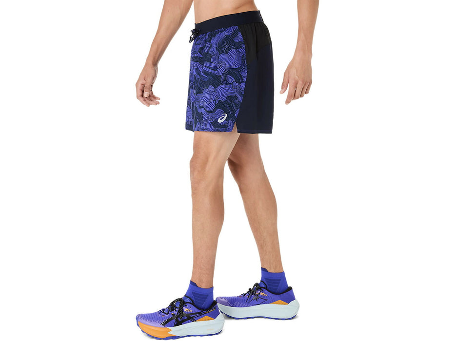 アシックスasicsトレイルランニングショートパンツメンズFUJITRAIL5インチプリントショーツ軽量吸汗速乾スマートフォンポケット2011D526