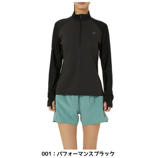 【ネコポス送料無料】アシックスasicsレディースランニンングウェアウィメンズウィンドブロックハーフジップトップ2012D091ジャージシャツ