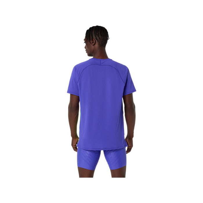 アシックスasics陸上Tシャツ半袖ライトニットショートスリーブトップメンズTRACKELITEACTIMOTION軽量通気性裾スリット2091A816