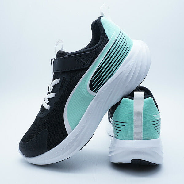 スピードモンスターV5GRプーマPUMA313960-04プーマブラックミントジェリージュニアランニングシューズベルクロ
