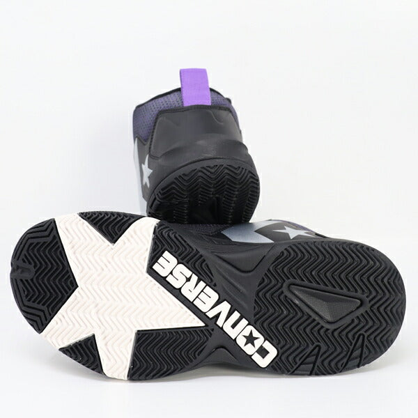 コンバースCONVERSEジュニアバスケットボールシューズバスケミニバスヴィックスターMIDバッシュバスケットホワイトブラック33500481