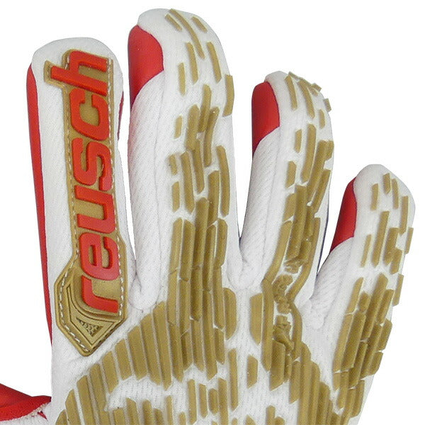 【ショップ限定エントリーでさらに+9倍】ロイシュreuschアトラクトフリーゲルシルバーＪＲ5362235-1011サッカーキーパーグローブGKグローブゴールキーパーホワイトゴールド子供用