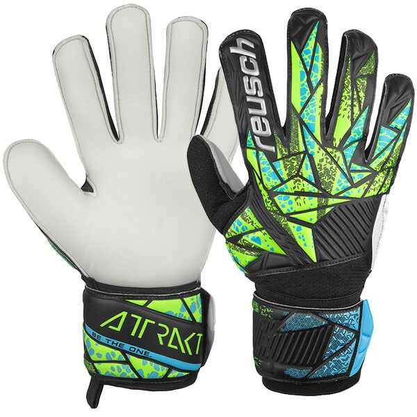 【ショップ限定エントリーでさらに+9倍】ロイシュreuschアトラクトソリッド5460515-7411サッカーGKグローブブラック蛍光ライム