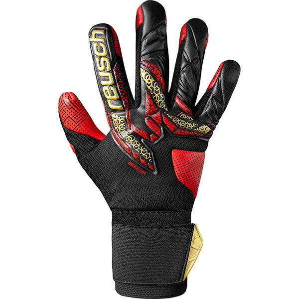 ロイシュreuschアトラクトゴールドXグループリント5570974-7075サッカーキーパーグローブGKグローブゴールキーパーブラック
