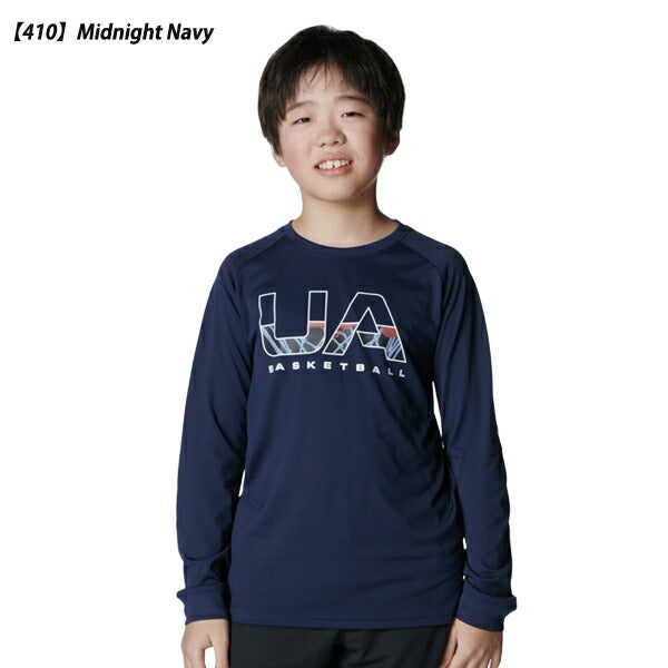 【ネコポス対応可】アンダーアーマーUAテックロゴロングスリーブTシャツバスケットボールジュニア長袖シャツ子供用6007872