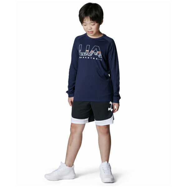 【ネコポス対応可】アンダーアーマーUAテックロゴロングスリーブTシャツバスケットボールジュニア長袖シャツ子供用6007872