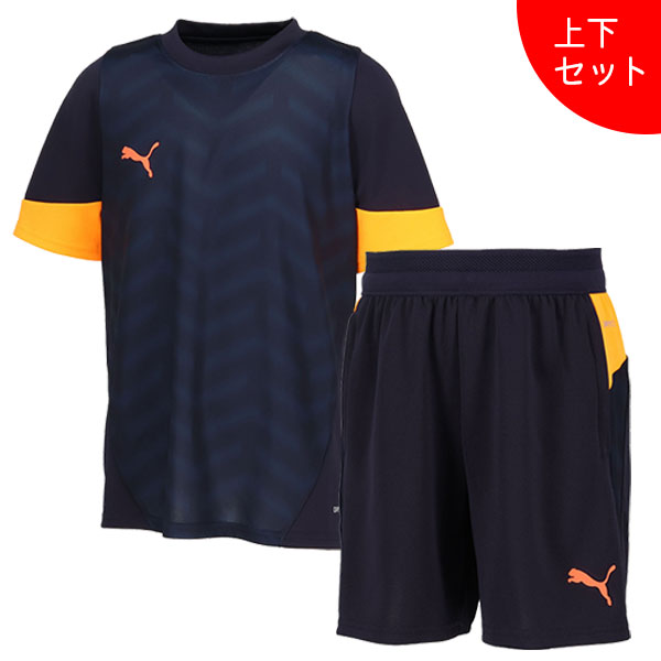 【上下セット】プーマPUMAJRINDCUP半袖シャツトレーニングショーツ660502660498サッカーフットサルプラクティスセット子供用ネイビー