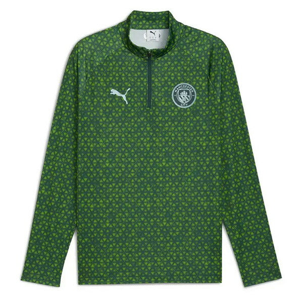 マンチェスターシティMCFCプレマッチクォータージップトップ782170-13サッカーレプリカトレーニングウェアグリーンプーマPUMA