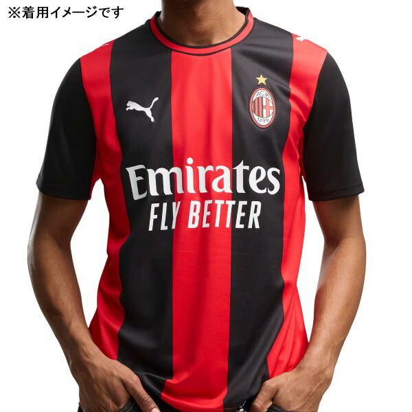 ACミランACM2026-07レプリカホームユニフォーム半袖784121-01サッカーブラックレッドプーマPUMA