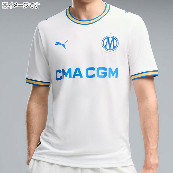 オリンピックマルセイユOM2026-27レプリカホームユニフォーム半袖784252-01サッカーホワイトブループーマPUMA