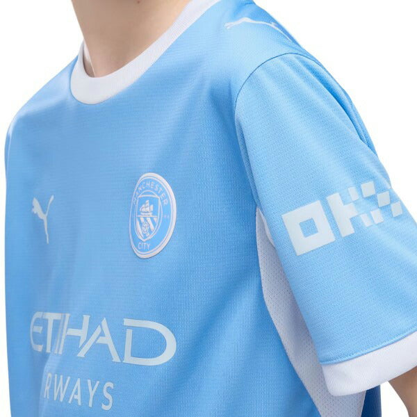 マンチェスターシティジュニアMCFC2026-07レプリカホームユニフォーム半袖784329-01サッカーチームライトブルー子供用プーマPUMA