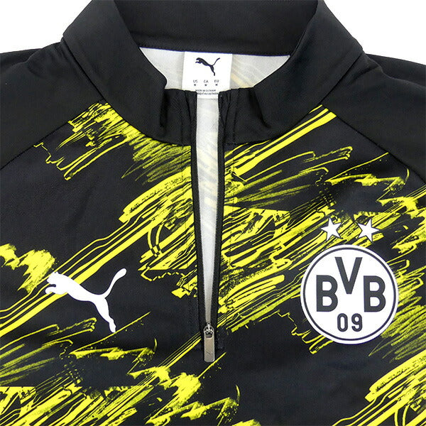ボルシアドルトムントミニ裏毛BVB2025-261/4ジップトップ784518-01サッカーレプリカトレーニングウェアブラックプーマPUMA