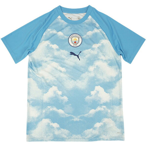 マンチェスターシティジュニアMCFC2026-27プレマッチ半袖シャツ786253-15サッカーアイシーブルーレプリカプラシャツ子供用プーマPUMA