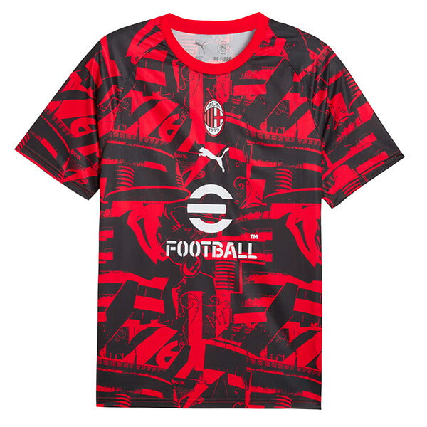 ACミランACM2026-27プレマッチ半袖シャツ786675-11サッカーレプリカプラシャツレッドプーマPUMA