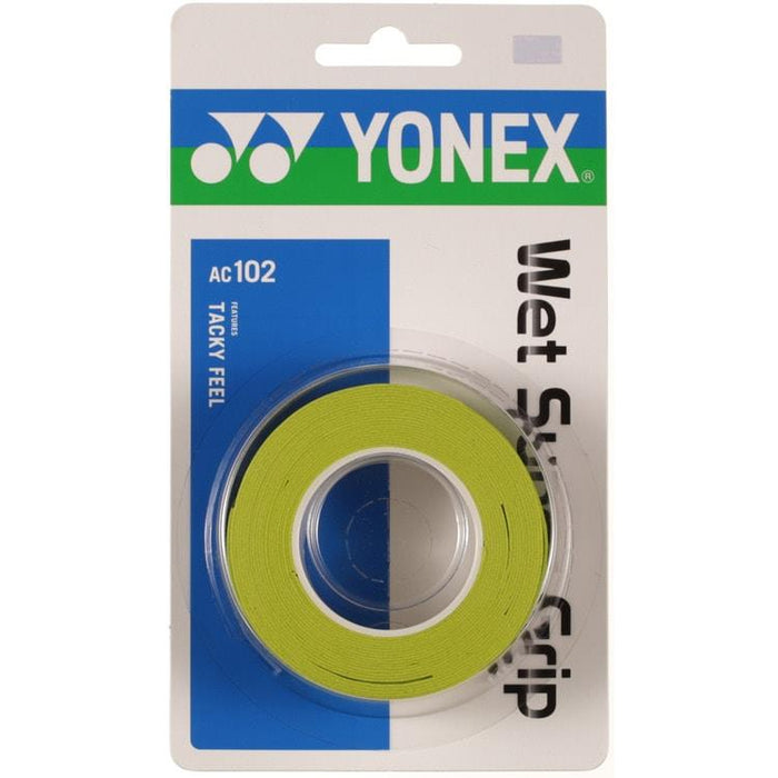 ウェットスーパーグリップ3本入ヨネックスYONEXテニスウエットタイプすべり止め汗吸収ラケットグリップテープ練習部活高校中学日本製AC102