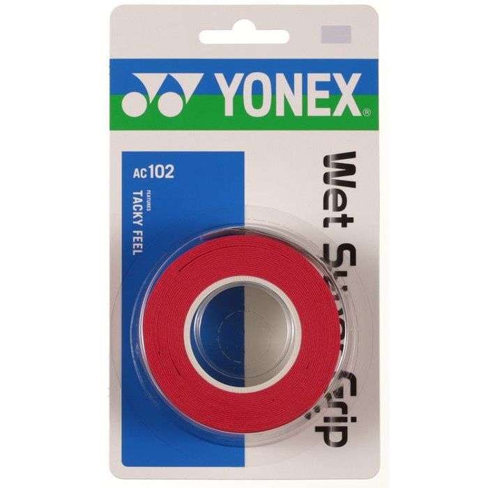 ウェットスーパーグリップ3本入ヨネックスYONEXテニスウエットタイプすべり止め汗吸収ラケットグリップテープ練習部活高校中学日本製AC102