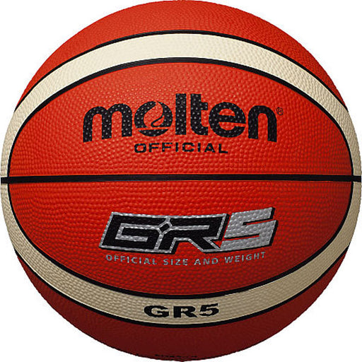 モルテンmoltenバスケットボールミニバスケット5号球屋外用ゴムボールBGR5-OIオレンジ×アイボリー