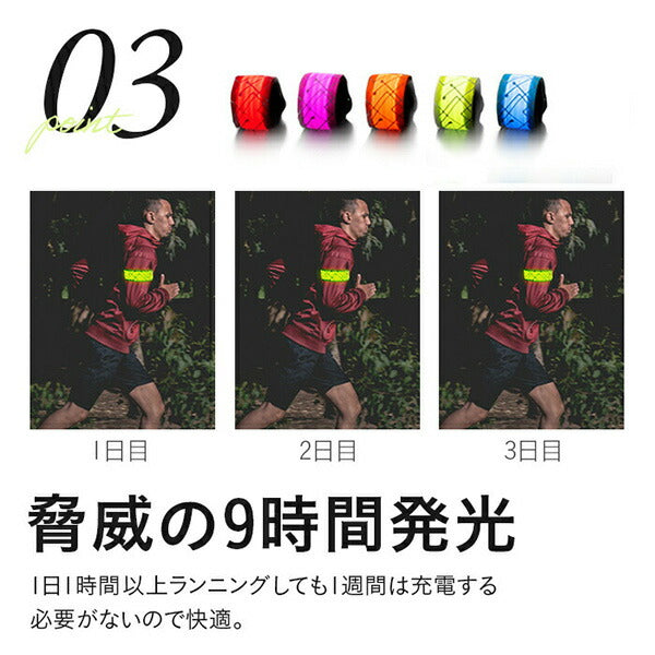 【ネコポス送料無料】ハッピージョイントHAPPYJOINT充電式ランマーカーチャージBN0001D04サッカーフットサルライトジョギングナイトラングリーン