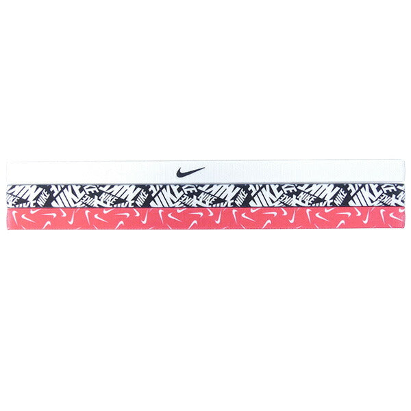 【ショップ限定エントリーでさらに+9倍】【ゆうパケット送料無料】ナイキNIKEプリントヘッドバンド３本パックBN2069-114サッカーフットサルヘアバンド滑り止めホワイト