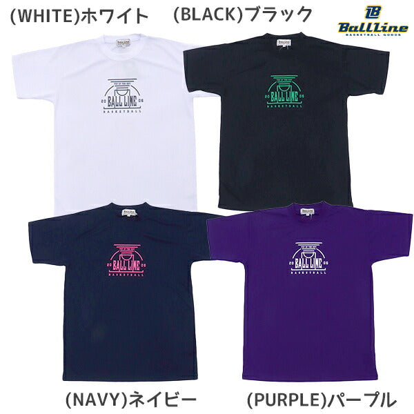 【ショップ限定エントリーでさらに+9倍】【ネコポス送料無料】BALLLINEボールラインバスケットボールメンズTシャツ半袖BT-1722