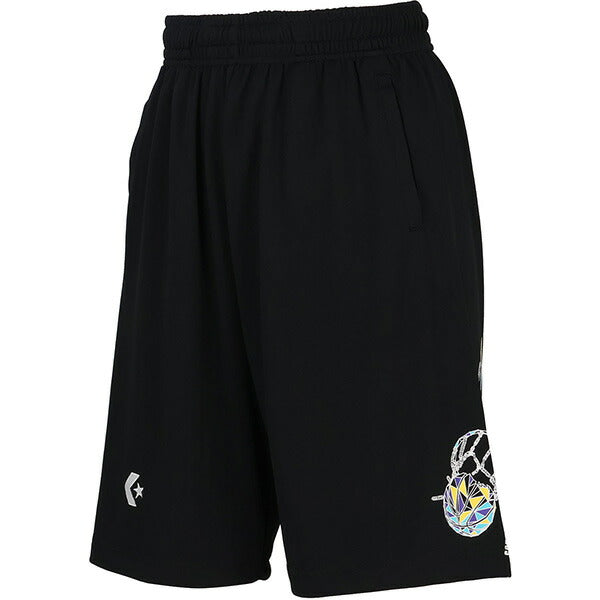 【ショップ限定エントリーでさらに+9倍】コンバースCONVERSEジュニアバスケゲームパンツJr.プラクティスパンツポケット付き左裾ライングラフィック子供CB451857
