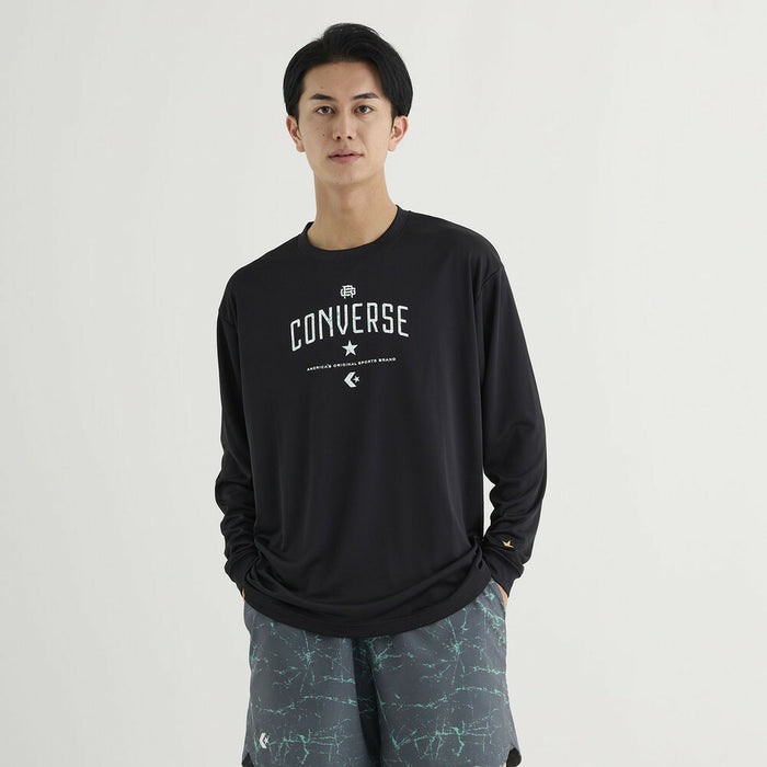 【ネコポス送料無料】コンバースCONVERSEバスケットボールメンズレディースゴールドシリーズプリントロングスリーブシャツ長袖ロンTCBG252354L