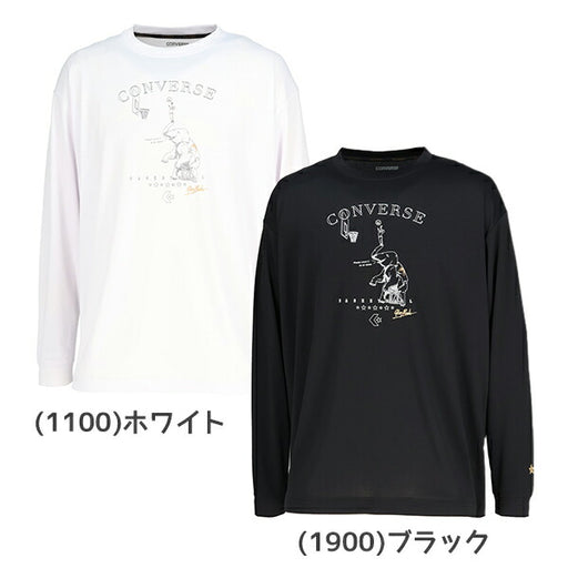 【ネコポス送料無料】コンバースCONVERSEバスケットボールメンズレディースゴールドシリーズプリントロングスリーブシャツ長袖ロンTCBG252356L