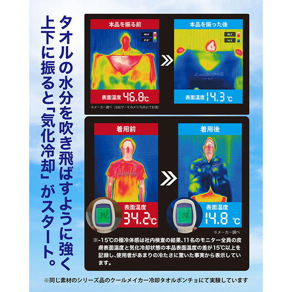 【ネコポス送料無料】アクティバイタルActivitalクールメイカー冷却タオルポンチョCRI1000サッカーフットサルリバーシブル145×95cm