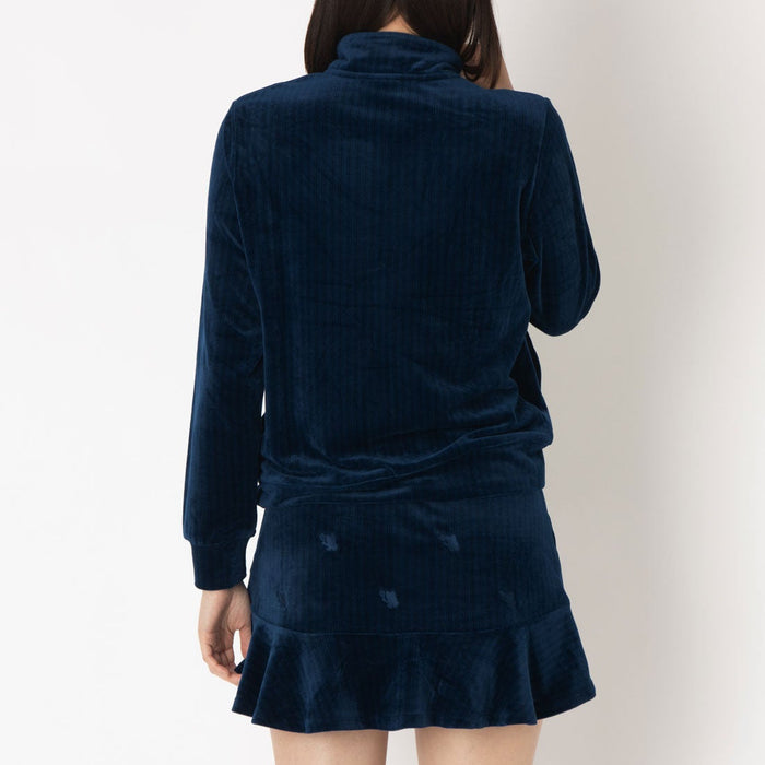 フィラFILAテニスウェアジャケットレディース大人TrackJacketトラックジャケットベロアジャカードストライプストレッチビエラベアCZ6FGW028