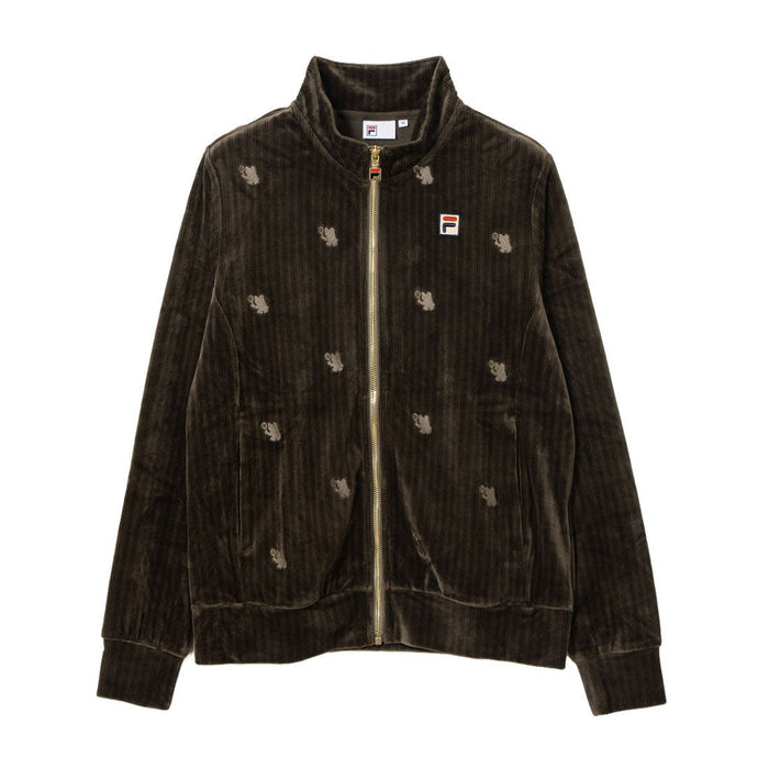 フィラFILAテニスウェアジャケットレディース大人TrackJacketトラックジャケットベロアジャカードストライプストレッチビエラベアCZ6FGW028