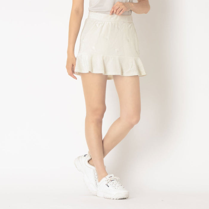 フィラFILAテニスウェアスコートレディース大人SkortベロアジャカードストライプフレアビエラベアCZ6FGW029