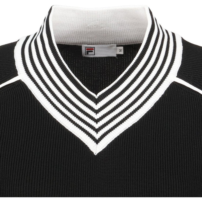 フィラFILAテニスウェアセーターレディース大人V-neckSweaterブイネックセーターVネックニット薄手12G畔編みポリエステルCZ6FGW048