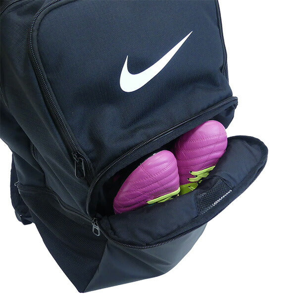 ナイキNIKEブラジリアXLトレーニングバックパック9.5DM3975-010サッカーフットサル30Lリュックサックスポーツバッグシューズ収納ブラック黒