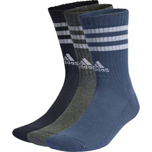 アディダスadidasスポーツソックスメンズ3ストライプ3Pクルー25FWEBB67